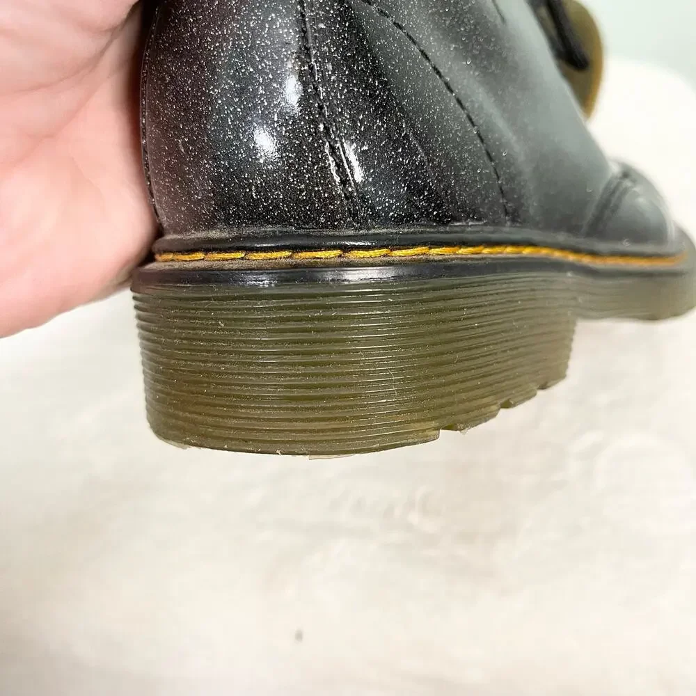 Dr. Martens Toddler 3 Kidcore Black 1460 Glitter Lace Up Boots w/ Bouncing Soles